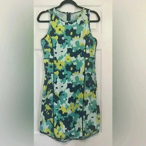 Title Nine Buttah Pieced Tank Dress  Blue Green Floral Sz Small - Picture 2 of 11